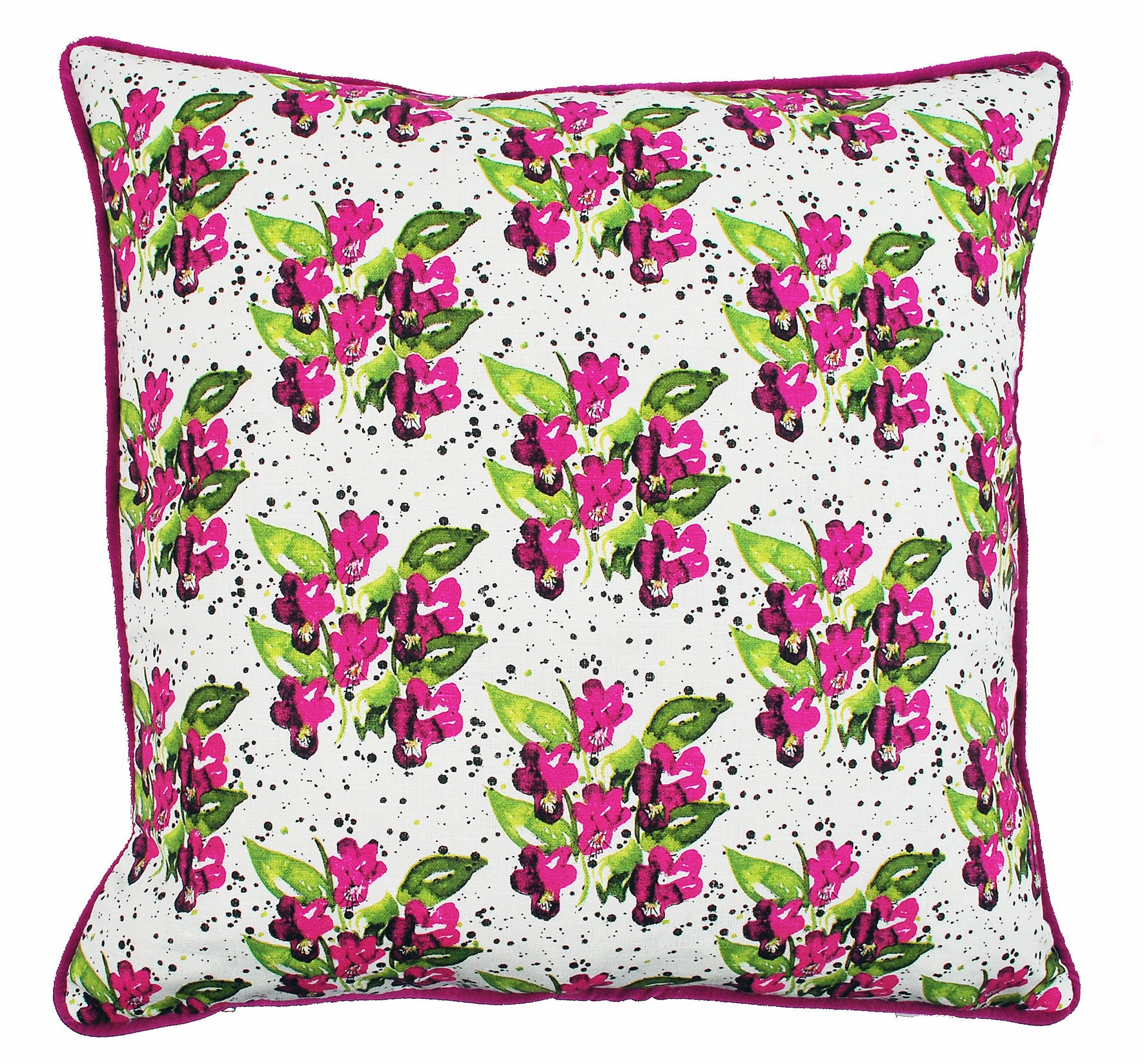Viola Cerise 48x48cm Linen/Cotton Cushion Cover
