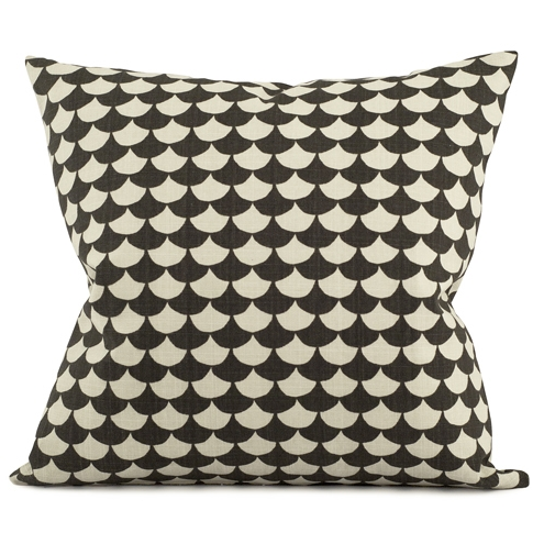 Waves Black 50x50cm Cotton Cushion Cover