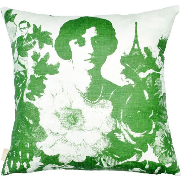 Mademoiselle Green 48x48cm Linen/Cotton Cushion Cover