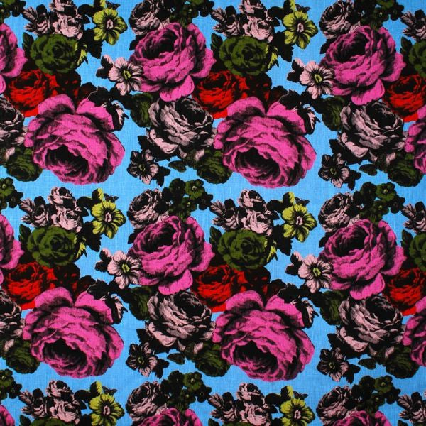 Baronessa Blue Linen Remnant 250cm x 148cm