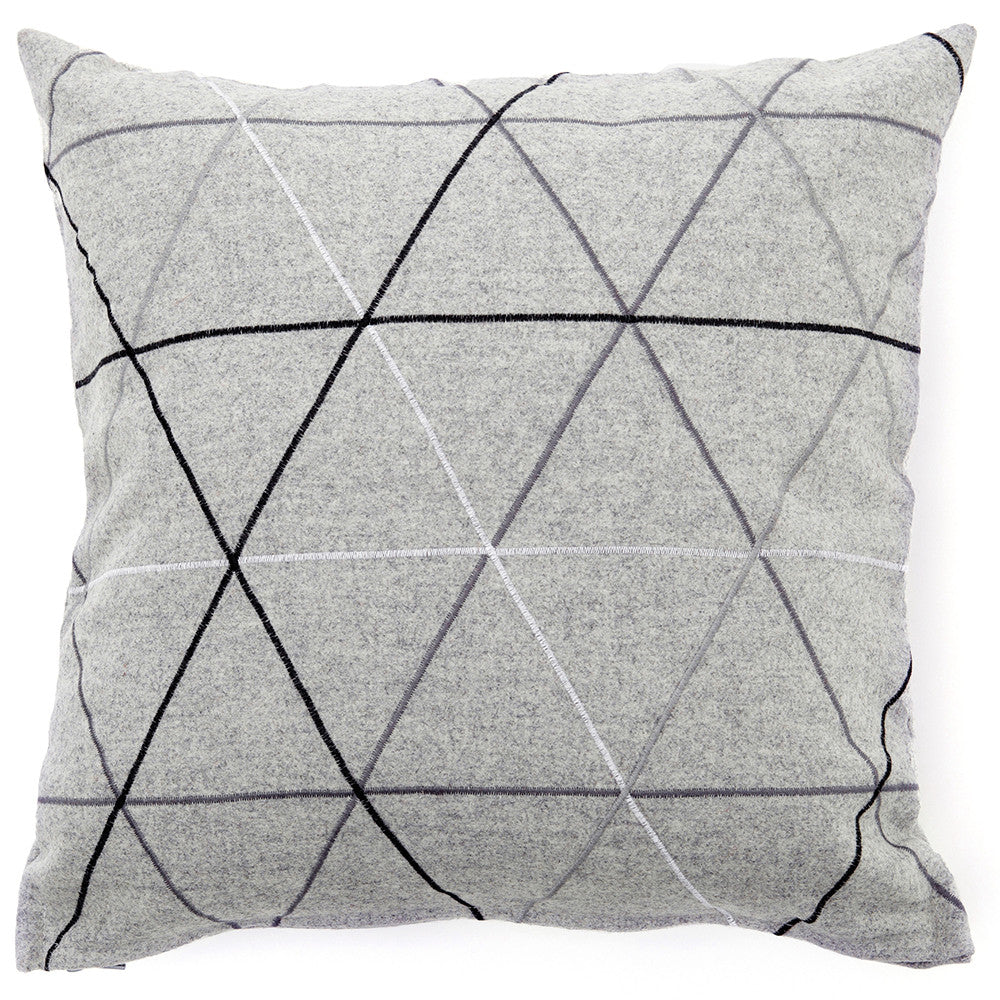 Trio Grey 45x45cm Merino Wool Cushion Cover