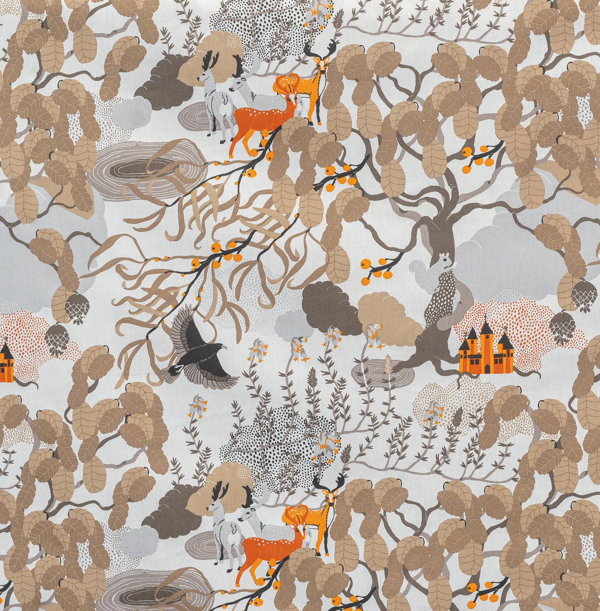 Mimers Brunn Mimers Well Brown Orange The Swedish Fabric Company Mimers Brunn Mimers Well Brown Orange The Swedish Fabric Company