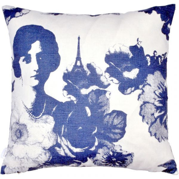 Mademoiselle Blue 48x48cm Linen/Cotton Cushion Cover
