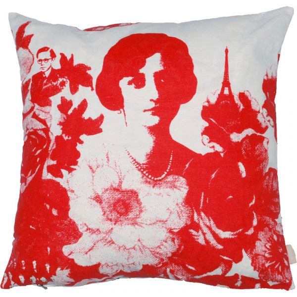 Mademoiselle Red 48x48cm Linen/Cotton Cushion Cover