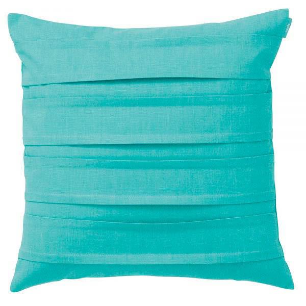 Klotz Turquoise Double Pleat 47x47cm Linen Cushion Cover
